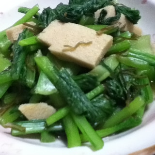 かごめ昆布と高野豆腐と小松菜の煮浸し